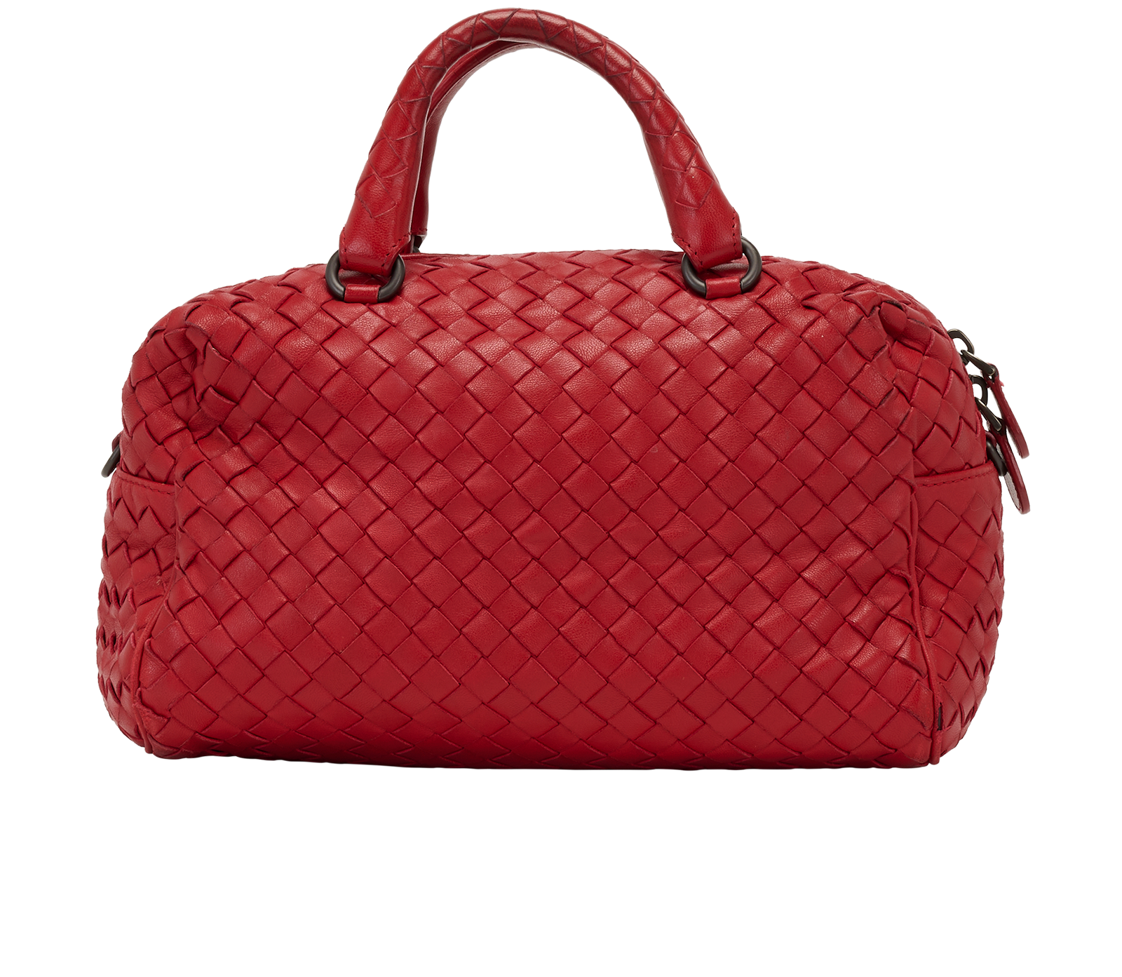 Intrecciato Boston Bag, &pound;420, Handbags, Red, Leather, Back view